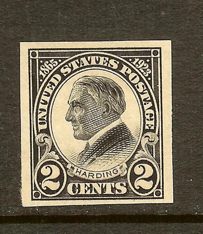 Scott #611, 2c Harding Memorial Imperforate, F-VF Mgns, MLH