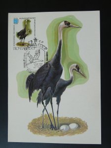 bird crane maximum card Soviet Union 1982