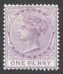 Lagos Sc# 7 mint no gum perf 14 1876 1p Queen Victoria