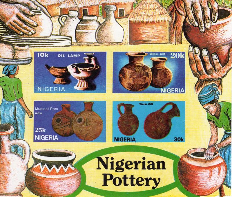 Nigeria 1990 Sc#564a POTTERY Art  Souvenir Sheet IMPERFORATED  MNH