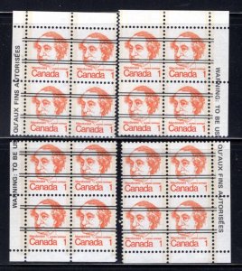 586xxii, Scott, 1c, MNH, Matched PB Set, Caricature Definitive, Canada Postage S