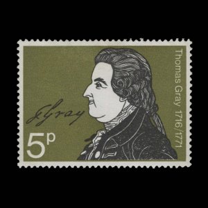 Great Britain 1971 (Variety) 5p Literary Anniversaries missing gold ...