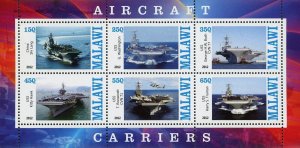 Aircraft Carrier China Shi Lang USS G. Washington Souvenir Sheet of 6 Stamp MNH