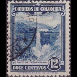 COLOMBIA 1937 - Scott# 444 Waterfalls 12c Used