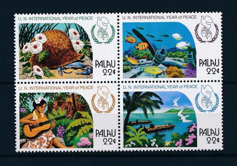 [56539] Palau 1986 Year of peace Doves Marine life Fish MNH