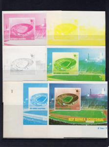 Equatorial Guinea 1977 WORLD CUP ARGENTINA'78/SPACE EARLY BIRD 7 COLOR PROOFS