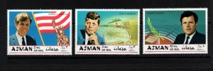 Ajman #445-47 (1969 Kennedy set) CV €6,50