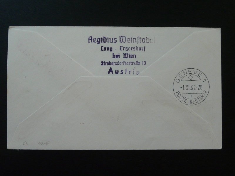 first flight cover Wien Geneve AUA Austrian Airlines 1962