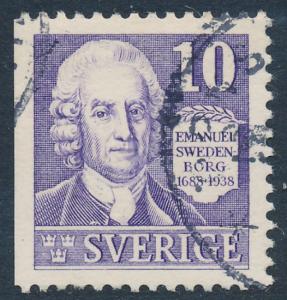 Sweden Scott 264a (Fa 259B), 10ö violet Swedenborg, VF Used