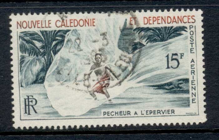 New Caledonia 1962 Fisherman with Throw Net 15f FU