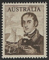 AUSTRALIA 1963 Sc 379 Mint LH VF,  £2 Adm Philip Parker King, cv $105