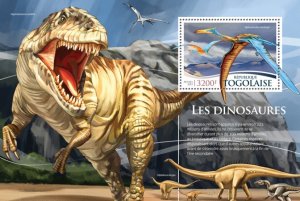 TOGO - 2015 - Dinosaurs - Perf Souv Sheet - Mint Never Hinged