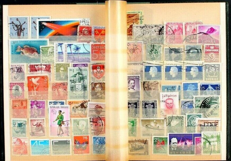 Wordwide Stamp Collection Lot of 560 MNH, MH & Used  Vintage Stock Book