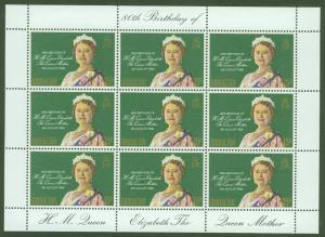 Gibraltar Scott 393 MNH**1980 Queen Mother 80th B'day sheet