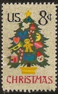 1973 Christmas Tree Single 8c Postage Stamp, Sc# 1508, MNH, OG