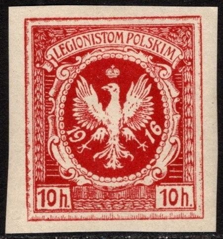 1916 Poland Legion in Austria WW 10 Heller Legionistom Polskim Imperforate