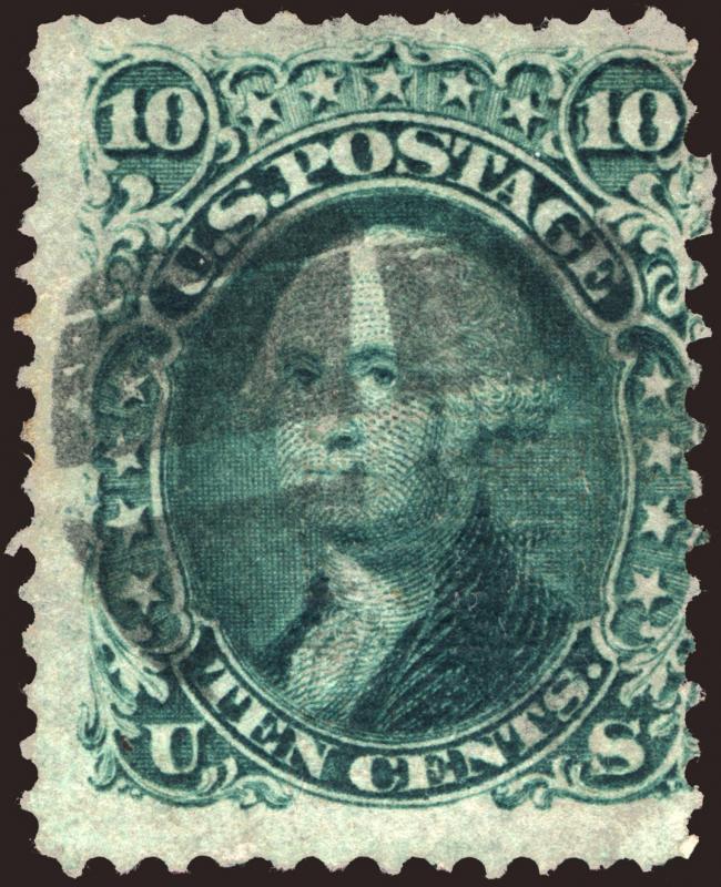 U.S. #96 10c Green 1868  Used ::F Grill:: Cross roads Cancel CV $260