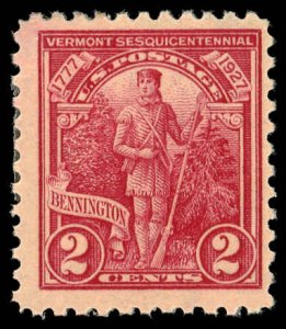 US Sc 643 MH - 1927 2¢ - Vermont Sesquicentennnial