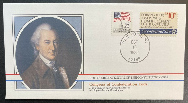 US #1545,2115c w/T On Cover - Bicentennial of Constitution 1787-1987 [BIC61]