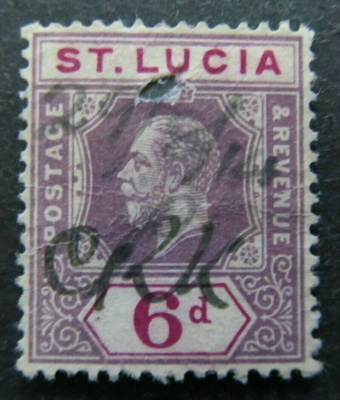British Colonies St. Lucia SG. 72a £42 Chalk Paper 1905 CRK CANCEL A5955