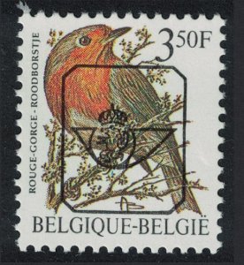 Belgium European robin Bird Buzin 'Rouge-gorge' 3f.50 Precancel 1986 MNH