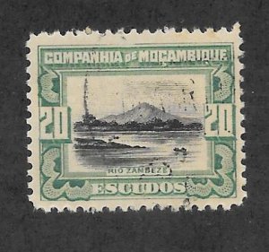 Mozambique Company Scott #161 Used 20e Zambezi River stamp 2017 CV $1.20