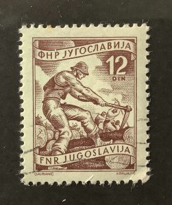 Yugoslavia 1952 Scott 383 used - 12d, National economy,  Lumberjacks