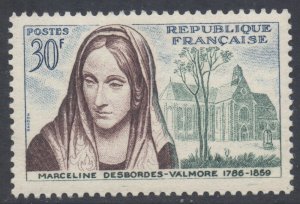 France SG1434 - YT 1214, 1959 Marceline Desbordes-Valmore 30f MH*
