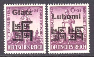 GERMANY B208 GLATZ, LUBOMI LOCAL FELDPOST OVERPRINT OG NH VF BEAUTIFUL GUM