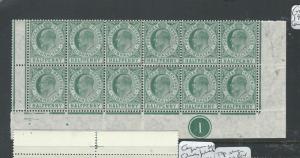 GIBRALTAR (P1607B) KE 1/2D SG 56 LOWER CONTROL BL OF 12  MNH