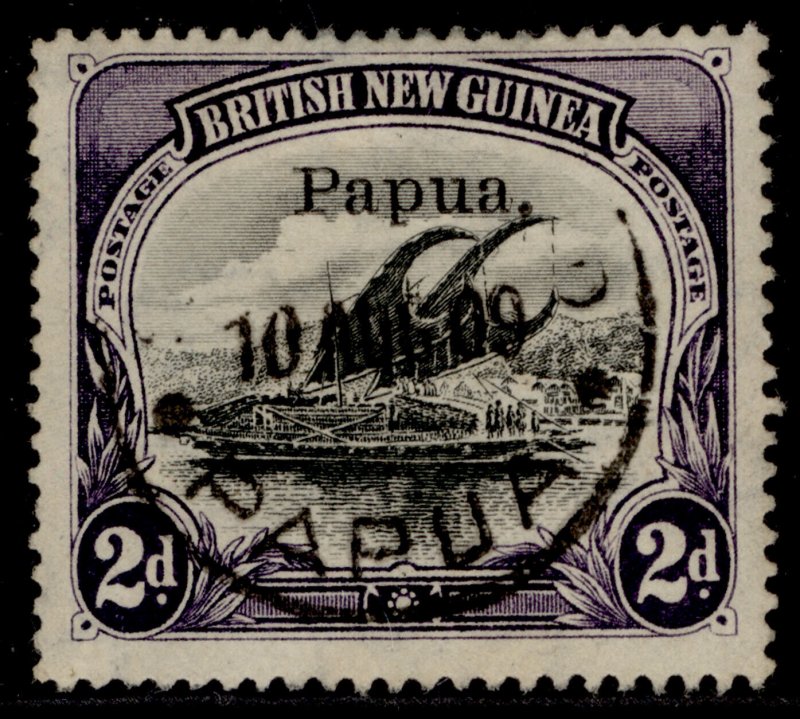 AUSTRALIA - Papua EDVII SG40, 2d black & violet, VERY FINE USED. CDS