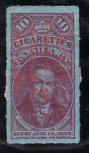 Springer TA72a, Used, 10 Class A Cigarettes, red, 1898, USA  Revenue