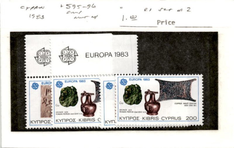 Cyprus, Postage Stamp, #595-596 (2 Sets) Mint NH, 1983 Europa (AB)