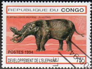 Congo (People's Rep.) 1057 - Cto - 75fr Platybelodon (1994) (cv $0.80) (1)