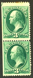 U.S. #184 MINT PAIR OG HR