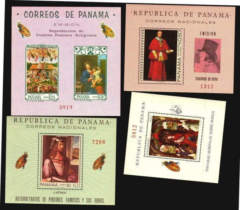 Panama 11 MNH s/s Art Painting religious music ship angel madonna high CV $$