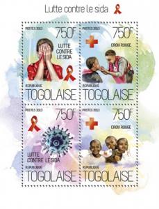 TOGO 2013 SHEET SIDA AIDS RED CROSS tg13801a