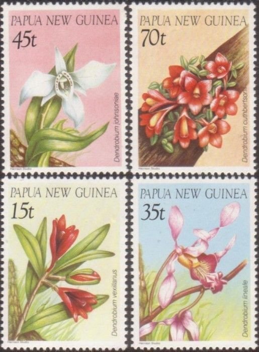 Papua New Guinea 1986 SG531-534 Orchids set MNH