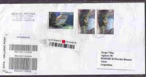 GREEN TO ARGENTINA REGISTERED COVER TURTLES, SHARK AAD8878