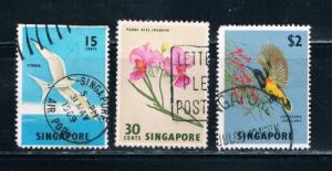 Singapore #65;68;76 Used Birds and Flowers (S0292)