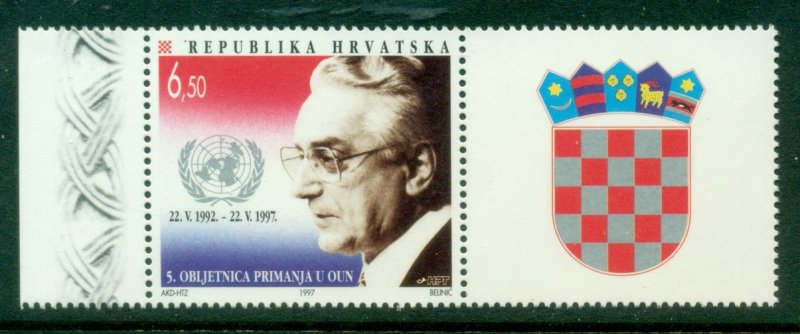Croatia 1997 Admission to UN 5th Anniv. + label MUH