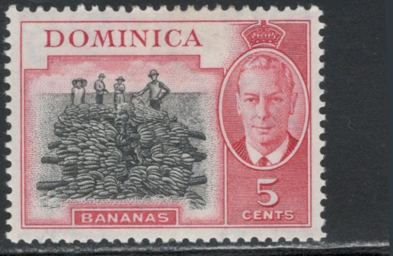 Dominica 1951 King George VI & Bananas 5c Scott # 127 MH