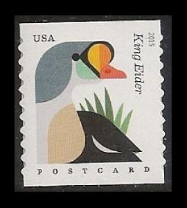 US 4998 Coastal Birds King Eider postcard rate coil single MNH 2015