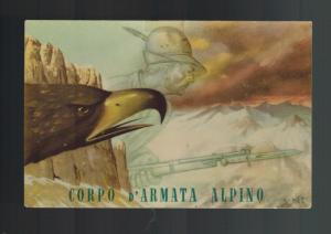 1943 Army Field Post Italy postcard cover Alpine Soldier Attacking