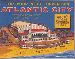 Great Atlantic City Convention Center, Large US Poster Stamp. 1930s. 62x48mm