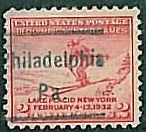 USA - OLYMPIC GAMES 1932 LAKE PLACID - pre-stamped 2 CENT - PHILADELPHIA, PA