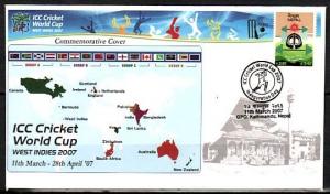 Nepal, 11/MAR/07 issue. Cricket World Cup Cancel on a Souvenir Cover.