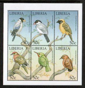 Liberia 1999 - Birds of the World - Sheet of 6 Stamps - MNH