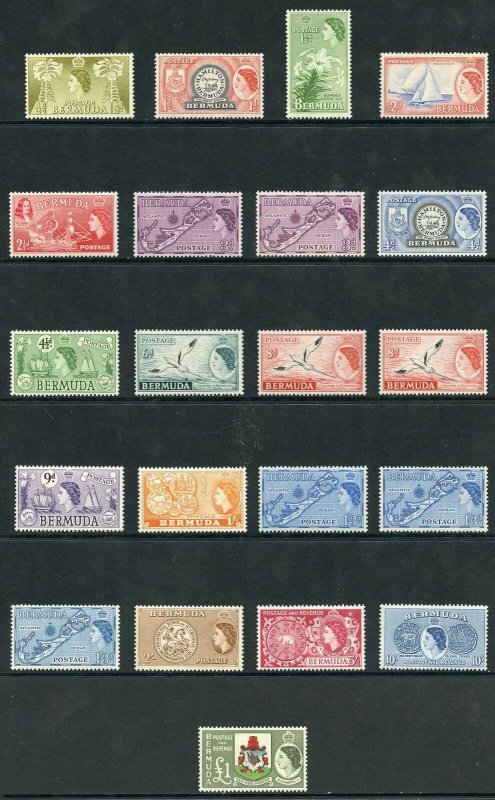 Bermuda SG135/50 1953 set of 18 M/M