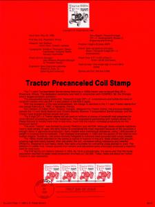 US SP679a Tractor Precanceled 2127b Souvenir Page FDC